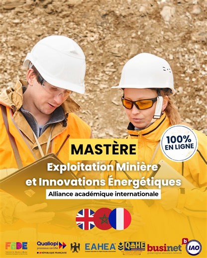 ⚒️ Vous voulez allier performance technique et conformité réglementaire ? Ce mastère vous donne les clés pour : ✔ Evaluer les risques et respecter les normes HSE ✔ Utiliser des outils numériques de simulation minière ✔ Piloter efficacement un site d’exploitation 📚 Modules courts, encadrement expert, certification reconnue 🖱️ Lancez votre spécialisation minière dès maintenant | CCL - Centre des Compétences & Leadership