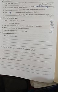 B. Fill in the blanks.The three types of control statements ar... | Filo