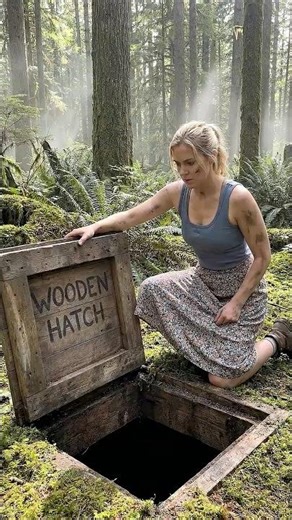 What's Hiding Under This Wooden Hatch? #survival #bushcraft