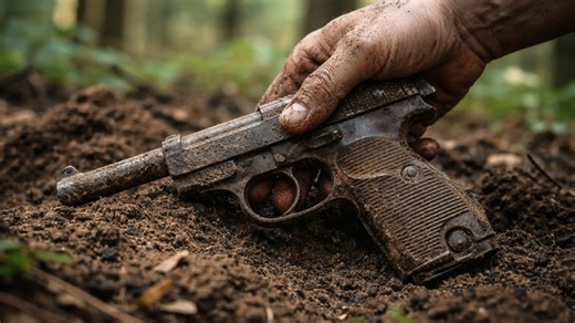 Elite Wehrmacht panzer division collapsed here and the forest is still giving up its last weapons