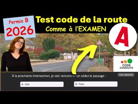 ✅ TEST 16 code de la route 2026 - 40 questions code (Examen blanc gratuit)