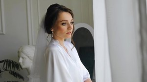 Girl White Stands Front Window Gently Stock Footage Video (100% Royalty-free) 1057774651 | Shutterstock