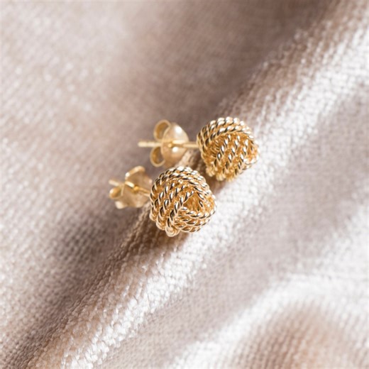 Elegant Love Knot Stud Earrings: Dainty Minimalist Gold Design for Women's Jewelry Gift - Etsy