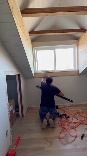 Office update! Adding charm to a boring and basic vinyl sliding window #diy #renovation #home