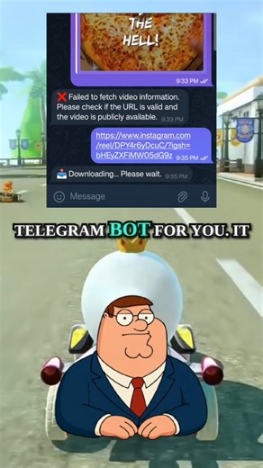 Peter Griffin (Coding Expert) | 🚀 Download any post or reel in seconds with this Bot on Telegram! Paste the link, hit send, and boom — it’s yours instantly ⚡... | Instagram