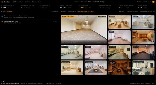 this Hermes bot finds stale commercial lease listings, renders 12 AI walkthroughs of the empty space as different tenants, and emails the listing broker...on autopilot.here's how commercial brokers can close $15k+ commissions with this system:- scrapes every lease listing in real time- filters by days-on-market + suite sqft + zoning fit- pulls the permitted-use list straight from the city zoning code- renders 12 AI walkthroughs of the empty suite as different tenants- calculates broker commissio