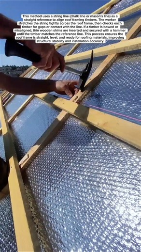 Perfect Roof Frame Alignment Using a String Line | Precision Timber Straightening