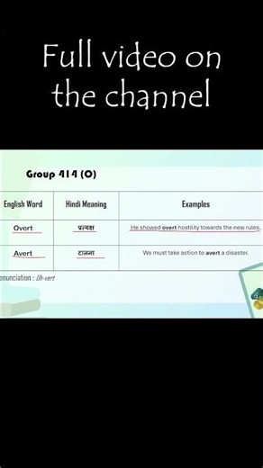 Overt and Avert – Don’t Get Confused! | #shorts #homophones #english