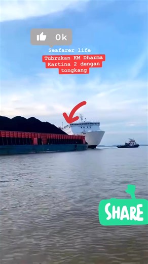 11K views · 101 reactions | Barge Collides with Ferry on Barito River...