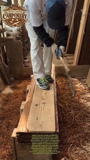 Smart Wood Splitting Trick Using Chisel #woodworking #diy #tools