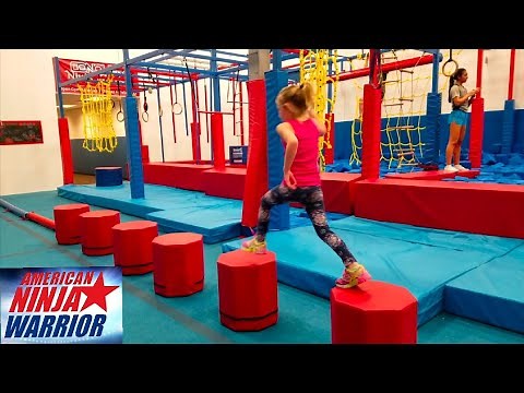 NINJA WARRIOR COURSE Addie Mae Plays On The Obstacle Course