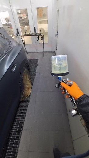 Iwata WS-400 Clear spray gun. I’m curious — how much clear coat do you think I used to fully cover this car with two coats? And how much would you use for the same job? Write your guesses in the comments — thanks for watching! #carpainting #autobody #refinish #carpainter #iwata #glasurit #clearcoat #bodyshoplife #paintjob #autorefinish #detailers #painterlife #satisfying #asmrpainting #fyp #carrestoration #stankoautomotive | Stanko Automotive