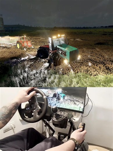 HTZ T150 save MTZ from the mud Steering Wheel Thrustmaster Farmstick #dkgc #fs25 #mtz #agriculture