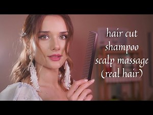 ASMR Realistic Hair Cut , Shampoo , Scalp Massage - Relaxing Roleplay for Sleep (Extended)