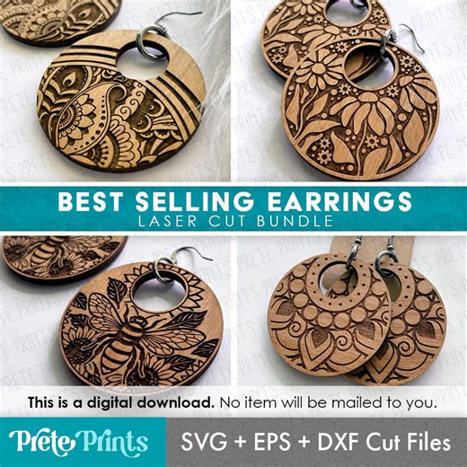 Best-selling Laser Earring SVG Bundle - Digital Download, Laser Cut Earring Files, Earring SVG File - Etsy Canada