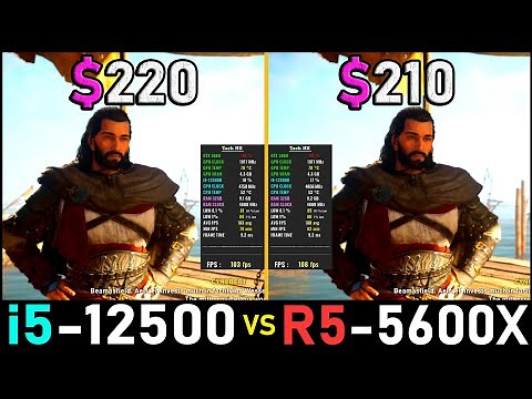 i5-12500 vs Ryzen 5600X - 7 Games Test | High Settings at 1080p | Tech MK