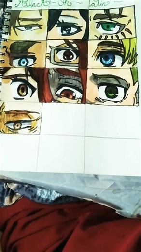 Anime eyes Colouring : attack on Titan special !!🔥(part 9)#viralshort #art #eyes
