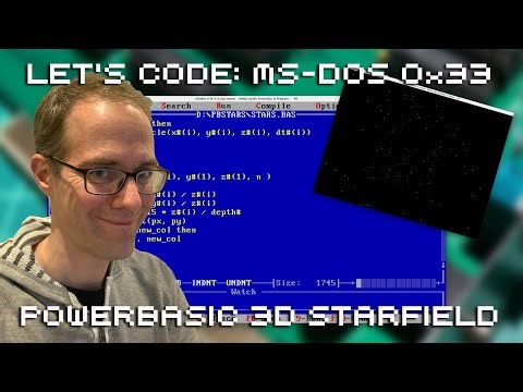 Let's Code MS DOS: 0x33 PowerBasic 3D Starfield