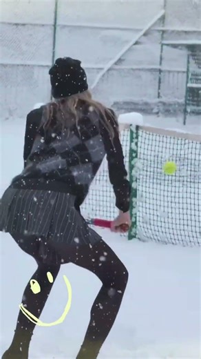 Winter Outfit Challenge: Playing Tennis in a SKIRT ❄️ #shorts #fashion