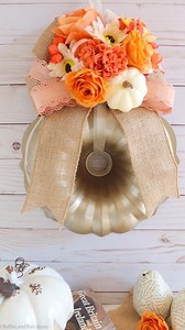 2.9K views · 31 reactions | Thrift Store Makeover - Make a fall wreath using a thrift store bundt pan, florals, and ribbon. #falldecor #falldiy #falldiydecor #falldecorideas #FallDecorations #falldecoratingideas | Ruffles And Rain Boots | Facebook