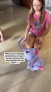 Apparently they didn’t play with this because it was dead! 🤣 #junotheelephant #toys #momlife | Brittany Gabrel