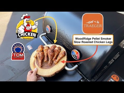 Traeger WoodRidge Pellet Smoker! / Wood Fired Roasted Chicken Legs!