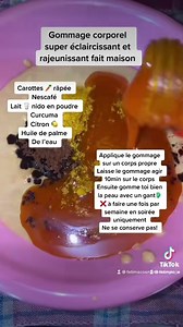 14K views · 302 reactions | 2 Carottes 2 Cuillère 籠 a soupe 北 nescafé 1 cuillère 籠 curcuma 1 citron  2 cuillère 籠 à soupe huile rouge 1sachet de lait 拏 Nido Un peu d’eau Mixe le tout | Fatima Cosmetics et Onglerie | Facebook