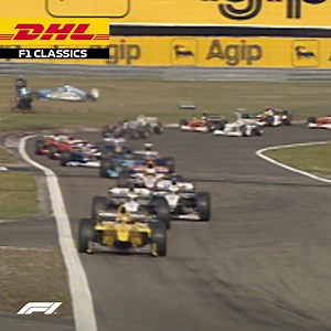 A heart-stopping moment for Pedro Diniz in our latest F1 Classics re-run - thankfully he escaped unhurt from this Lap 1 crash 🙏 💥 | F1