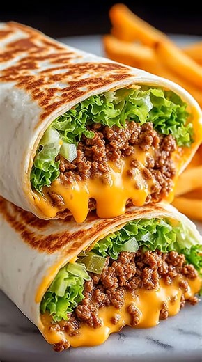 🍔🌯 Big Mac Wraps – All the Flavor, Wrapped Up Easy! 🧀🥒🥬 Craving a classic cheeseburger but want something quicker and mess-free? These Big Mac Wraps bring the iconic burger flavors of juicy seasoned beef, melted cheddar, tangy pickles, crisp lettuce, fresh onion, and creamy Thousand Island sauce—all wrapped tightly in soft tortillas for perfect handheld bliss. Perfect for weeknight dinners or a fun party snack! 🌟 Ingredients: - 1 lb ground beef (80/20 for juiciness) - ½ tsp salt - ¼ tsp bl