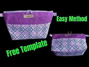 How To Sew Zipper Pouch/Easy DIY Makeup Bag/Beginners Bag Sewing Tutorial/Zipper Bag Sewing Idea