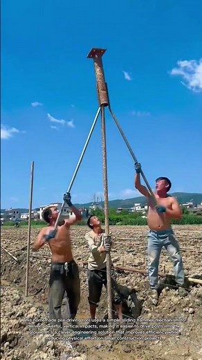 Ingenious DIY Pile Driver Makes Manual Post Driving Much Easier