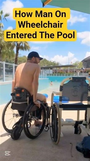 How Man On The Wheelchair Entered The Pool #shortvideo #shortsfeed #shorts #short