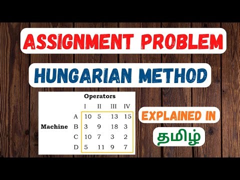 Assignment Model Problem | Hungarian Method | In Tamil | SK Maths.
