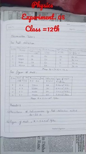#class .12th /physics practical/ Experiment. o5/ resistance galvanometer by half deflection metho