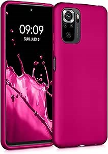 kwmobile Case Compatible with Xiaomi Redmi Note 10 / Note 10S Case - Soft Slim Metallic TPU Silicone Cover - Metallic Pink