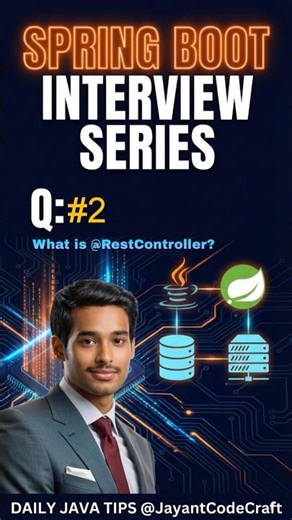 What is @RestController in Spring Boot? (Spring Boot Interview Q#2)⚡#springboot #java #coding