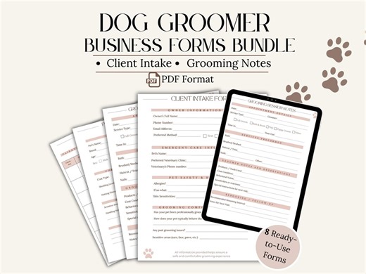 Dog Grooming Forms Bundle | Intake Form, Consent & Liability Waiver, Grooming Notes | PDF Printable Dog Groomer Forms | Ready to Use PDF - Etsy UK