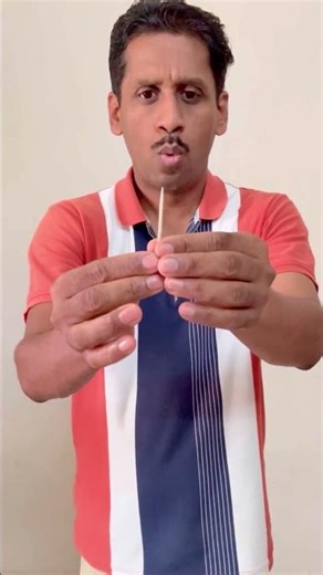 Breaking a toothpick in half then... #magic #illusion #shorts