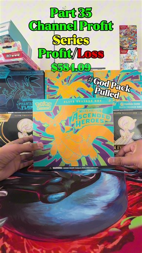 (GOD PACK PULLED) Part 25 (Channel Profit Series) Ascended Heroes Etb #godpack #pokemon #fyp #viral #cards