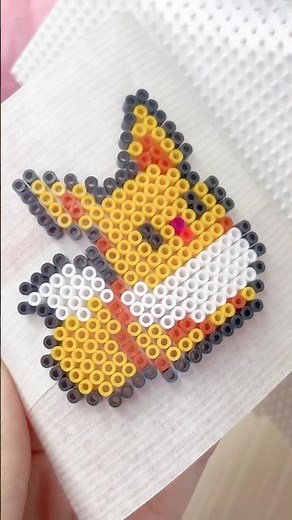 Pikachu Fuse Bead Art | Satisfying Pixel Craft with Pixie Beads | DIY Keychain ASMR #fusebeads #diy