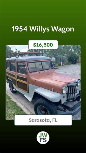 New Listings on Jeep Willys For Sale! 1.) 1946 CJ2A Willys Jeep located in Johnstown, NY – Asking $35,000 2.) 1961 Willys Wagon Restomod With Ford 5.0 Coyote located in Manteca, CA – Asking $48,000 3.) 1954 Willys Wagon located in Sarasota, FL – Asking $16,500 4.) 1981 Jeep CJ5 located in Columbus, GA – Asking $20,000 To get more info on these ads and see more, visit the Willys only marketplace on our website. #willysforsale #jeepwillysforsale #willysjeepforsale #willys #jeep | Willys For Sale