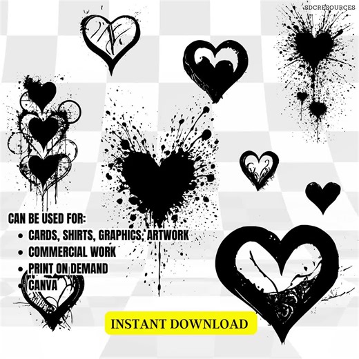40 Heart SVG Vector Files: Print on Demand Designs (digital Download) - Etsy