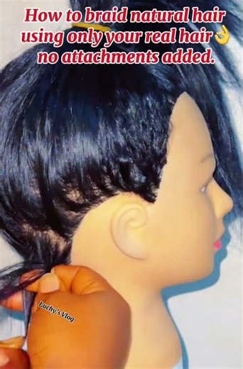 How to braid your natural hair without extensions #fypシ #viral #hairstyle #hairtutorial