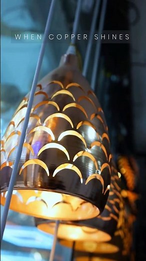 Copper & wood hanging lights |modern pendant light designs 2025| luxury home & cafe lighting ideas.