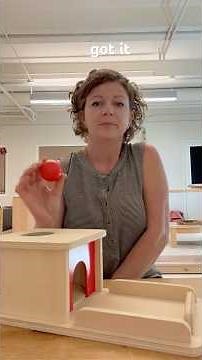 Montessori object permanence ball drop box #montessori #montessoriteaching