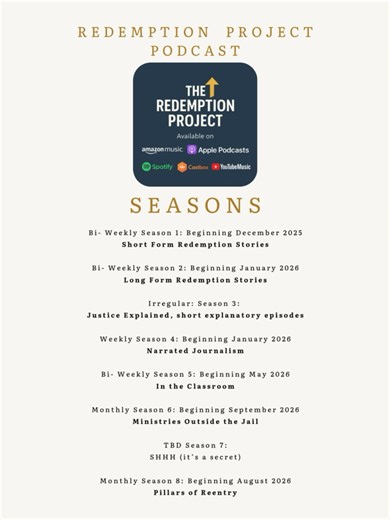 @the_redemption_project #Podcast Season Guide. Check it out. #Ministry #Redemption #SecondChance