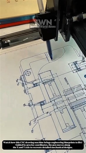 CNC Drawing Machine Sketching Technical Blueprint! #innovation
