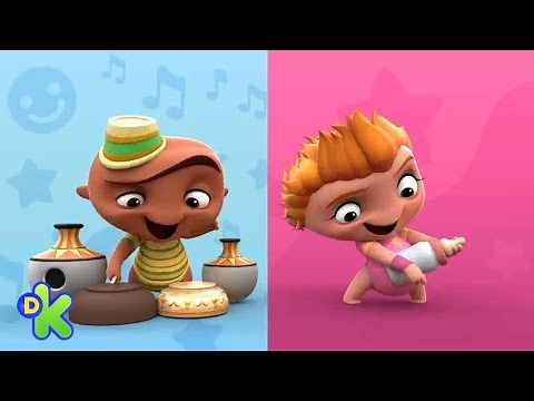 Los bebés descubren su amor por la música | Mini Beat Power Rockers | Discovery Kids