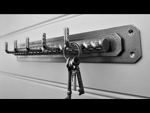 I make an Industrial Style Wall Key Holder made from metal Rebar - MIG Welding Project