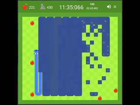 Google Snake, Statue Mode, Slow, 5 Apple, Large Board, All Apples Speedrun 19:02.476 WR